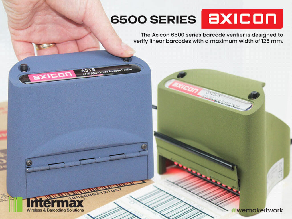 Intermax Barcode Verifier - 6500 series axicon, The Axicon 6500 series barcode verifier is designed to verify linear barcodes with a maximum width of 125 mm.