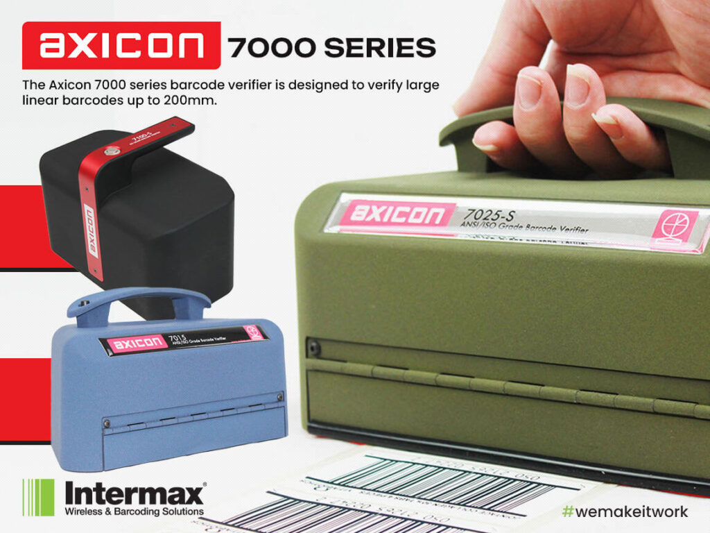 Intermax Barcode verifier -axicon 7000 series - the axicon 7000 series barcode verifier is designed to verify large linear barcodes up to 200mm.