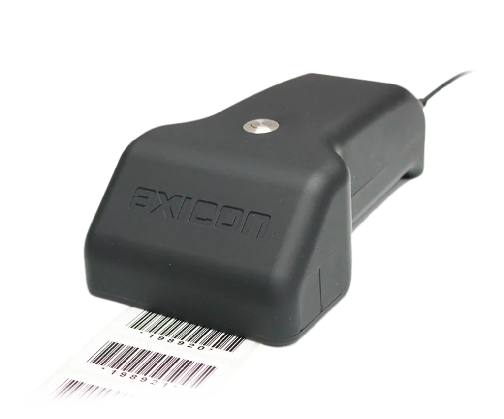 Axicon barcode verifier scanning a barcode during ISO recertification for accurate barcode verification reports.