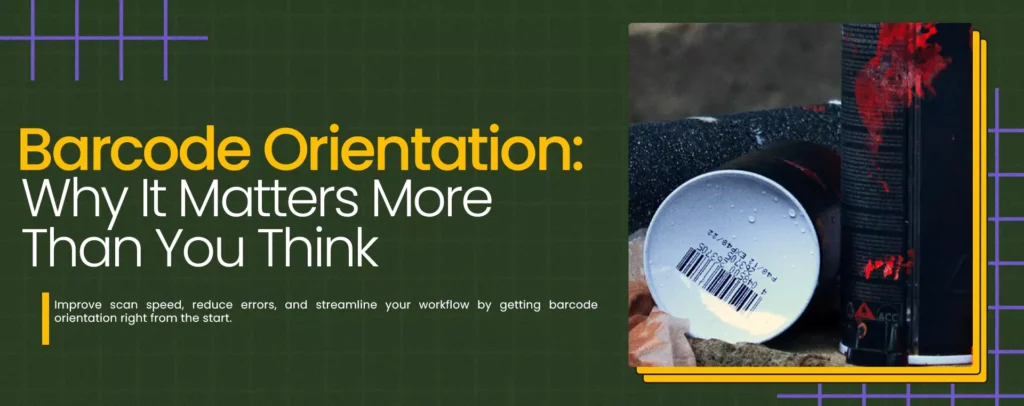 Barcode printed incorrectly on the bottom of a product, showing a scanning issue due to poor orientation.